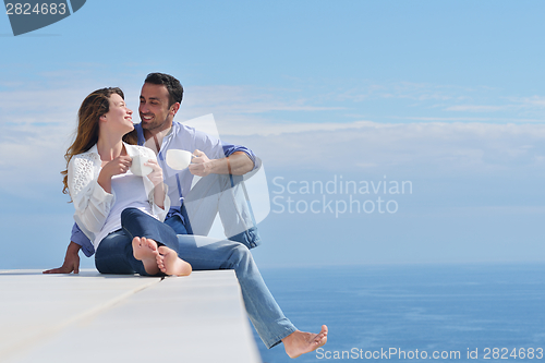 Image of happy young romantic couple have fun relax