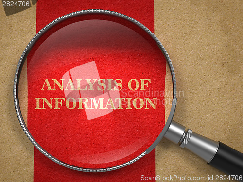 Image of Analysis of Information Magnifying Glass on Old Paper.