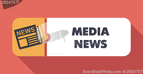 Image of Media News on Scarlet in Flat Design.
