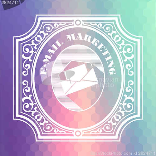 Image of E-Mail Marketing. Pastels Vintage Design Concept.