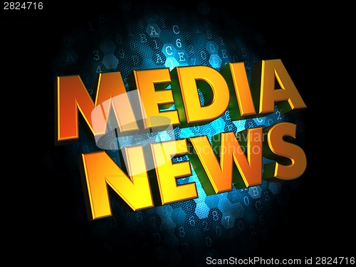 Image of Media News - Gold 3D Words.