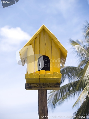Image of Yellow birdhouse