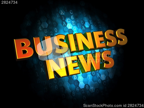 Image of Business News - Gold 3D Words.