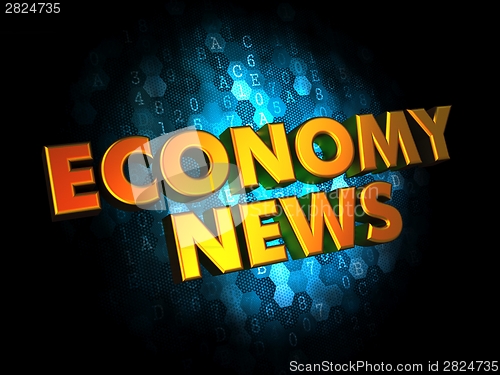 Image of Economy News - Gold 3D Words.