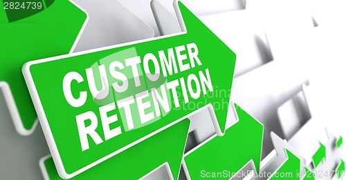 Image of Customer Retention on Green Direction Arrow Sign.