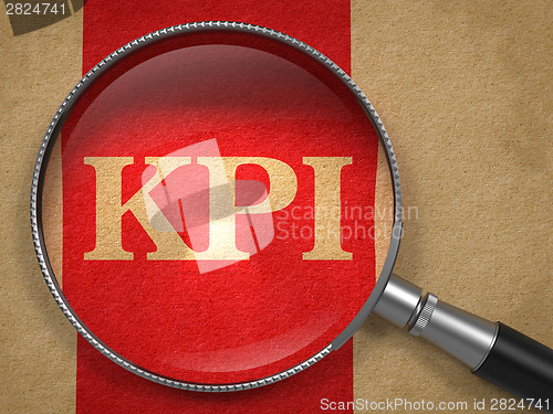 Image of KPI Magnifying Glass on Old Paper.