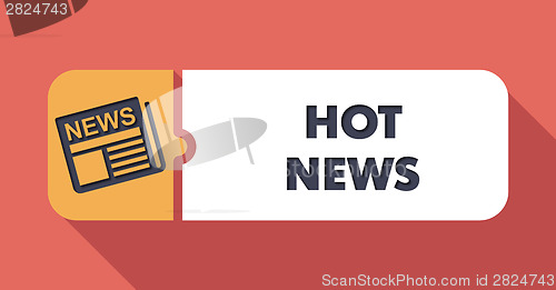 Image of Hot News on Scarlet in Flat Design.