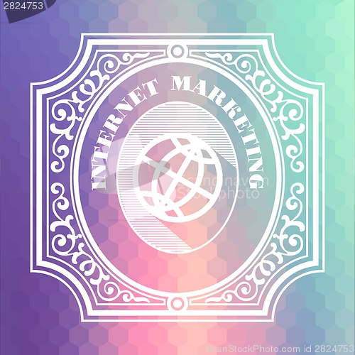 Image of Internet Marketing. Pastels Vintage Design Concept.