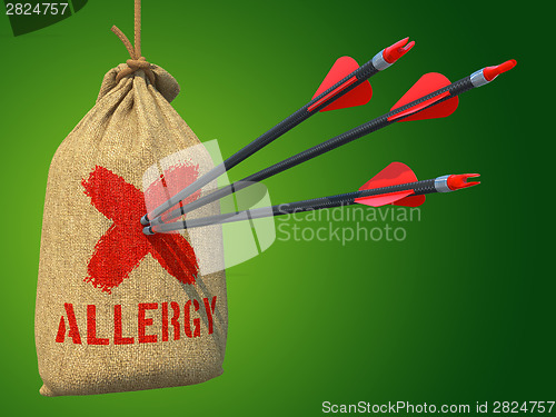 Image of Allergy - Arrows Hit in Red Mark Target.