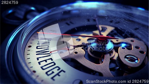 Image of Knowledge on Pocket Watch Face. Time Concept.