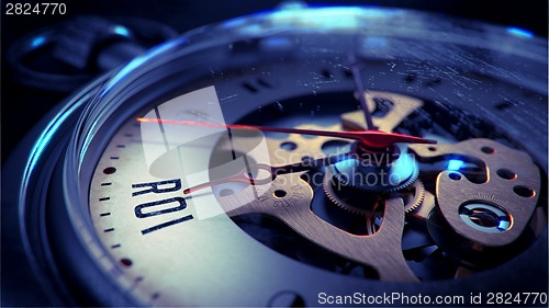 Image of ROI on Pocket Watch Face. Time Concept.