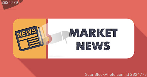 Image of Market News on Scarlet in Flat Design.