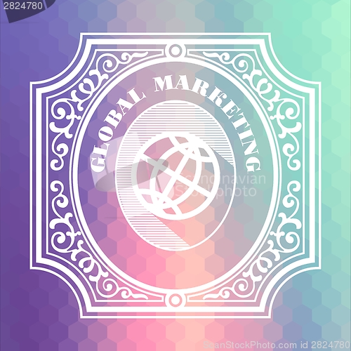 Image of Global Marketing. Pastels Vintage Design Concept.