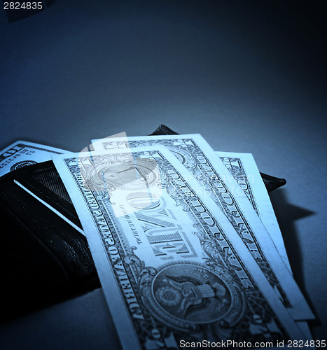 Image of Black leather wallet