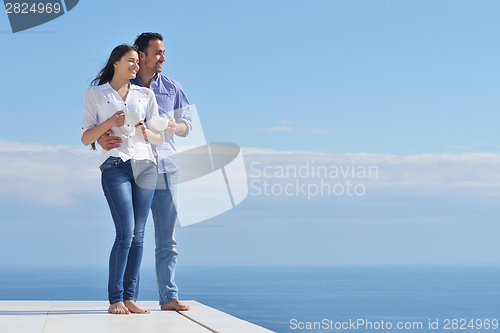 Image of happy young romantic couple have fun relax