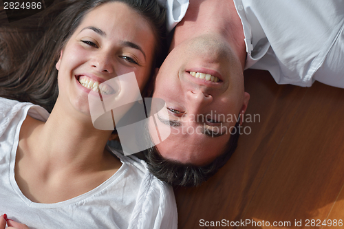 Image of young couple relax at home