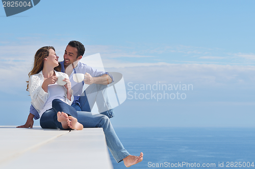 Image of happy young romantic couple have fun relax