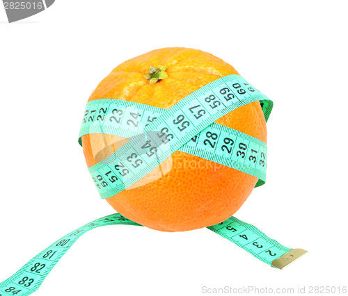 Image of Measure tape on orange tangerine