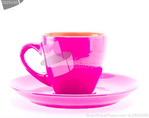 Image of Pink Color Cup On Plate