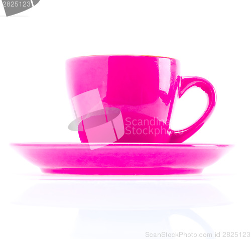 Image of Pink Color Cup On Plate