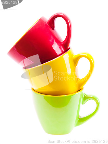 Image of Beautiful Yellow, Red, Green Color Cups