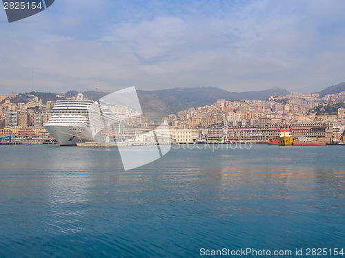 Image of View of Genoa Italy from the sea