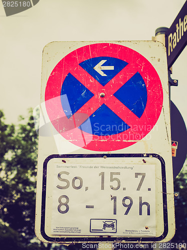 Image of Retro look No parking sign