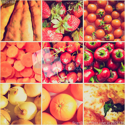 Image of Retro look Red food collage
