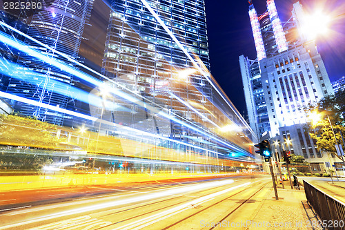 Image of hong kong modern city High speed traffic