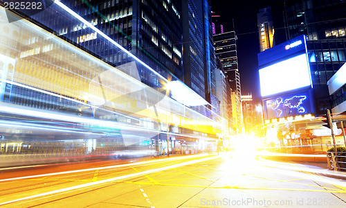 Image of hong kong modern city High speed traffic