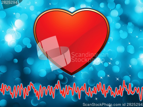 Image of Red hear frame natural bokeh card. EPS 8