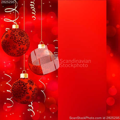 Image of Background with stars and Christmas balls. EPS 8