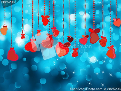 Image of Bright red heart and circle bokeh. EPS 8