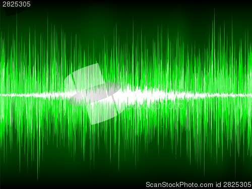 Image of Sound waves oscillating on black background. EPS 8