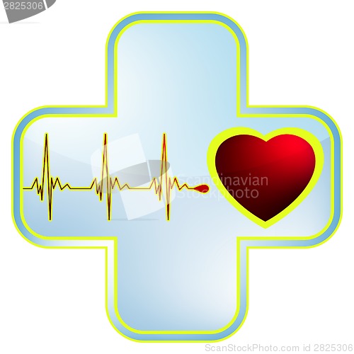 Image of Heart and heartbeat symbol. EPS 8