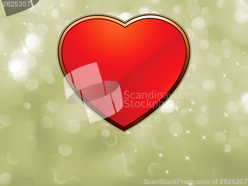 Image of Beautiful valentine bokeh with red heart. EPS 8