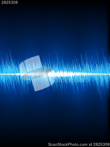 Image of Sound waves oscillating on black. EPS 8
