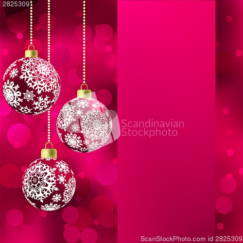 Image of Background with stars and Christmas balls. EPS 8