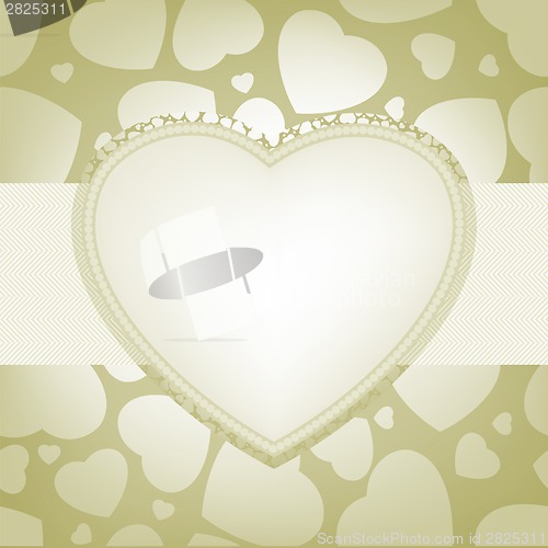 Image of Elegant valentine with glowing hearts. EPS 8