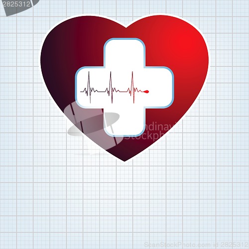 Image of Heart medical cross. EPS 8