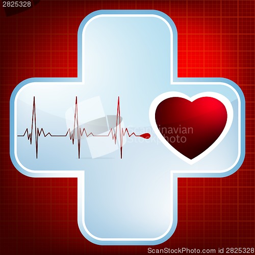 Image of Heart and heartbeat symbol.  EPS 8