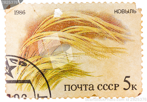 Image of Post stamp printed in USSR (CCCP, soviet union) shows image of G
