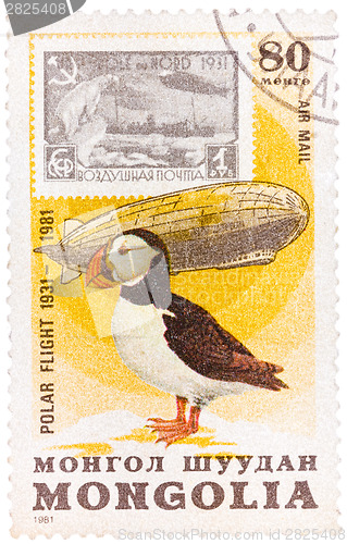 Image of Stamp printed in Mongolia shows the image of the Graf Zeppelin &