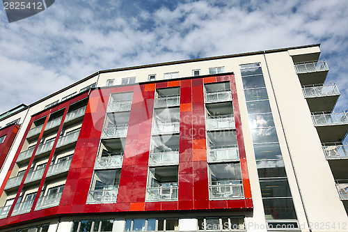 Image of modern apartments with a blue sky