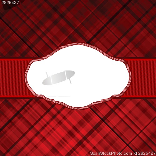 Image of Wallace tartan red vintage card background. EPS 8