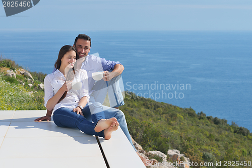 Image of happy young romantic couple have fun relax