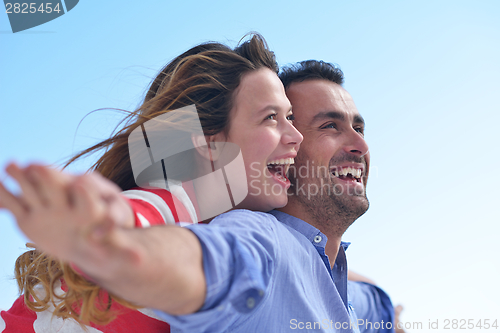 Image of happy young romantic couple have fun relax