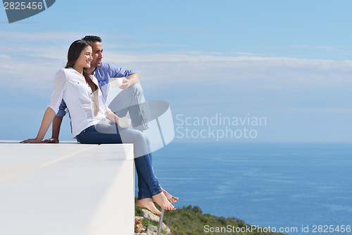 Image of happy young romantic couple have fun relax