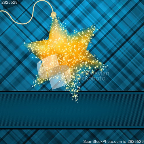Image of Christmas stars on blue background. EPS 8