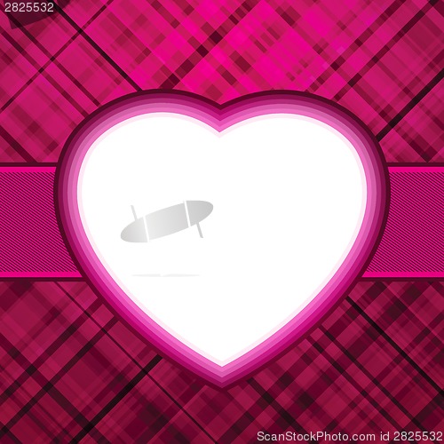 Image of Red glow heart Valentines day card with. EPS 8